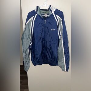 Vintage Retro 80s 90s Nike White Tag Nylon coat Jacket Mens XL grey Full Zip